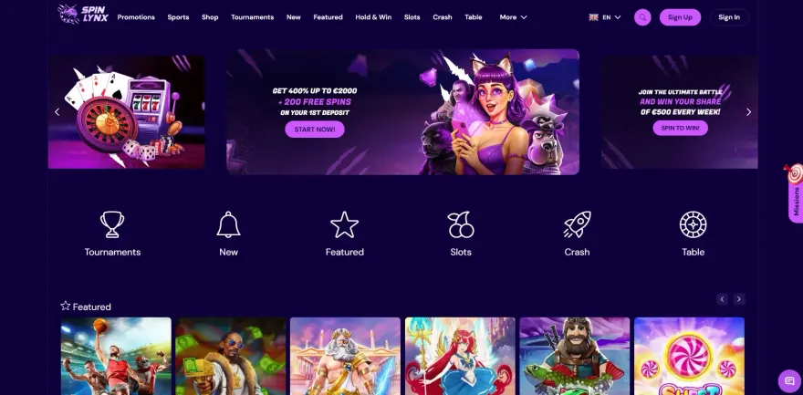 Spinlynx Casino Free Spins