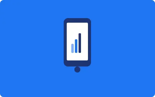 Mobile phone screen showing a simple performance comparison chart