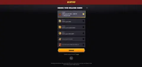 Wintino Casino Welcome Bonus Package