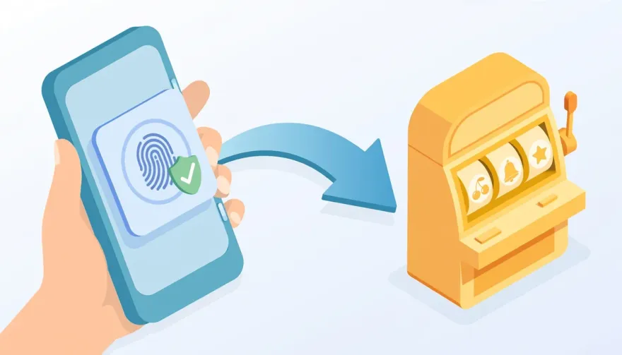 Hand approving a MuchBetter deposit by fingerprint