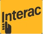 Interac payment method logo with a pointing hand icon