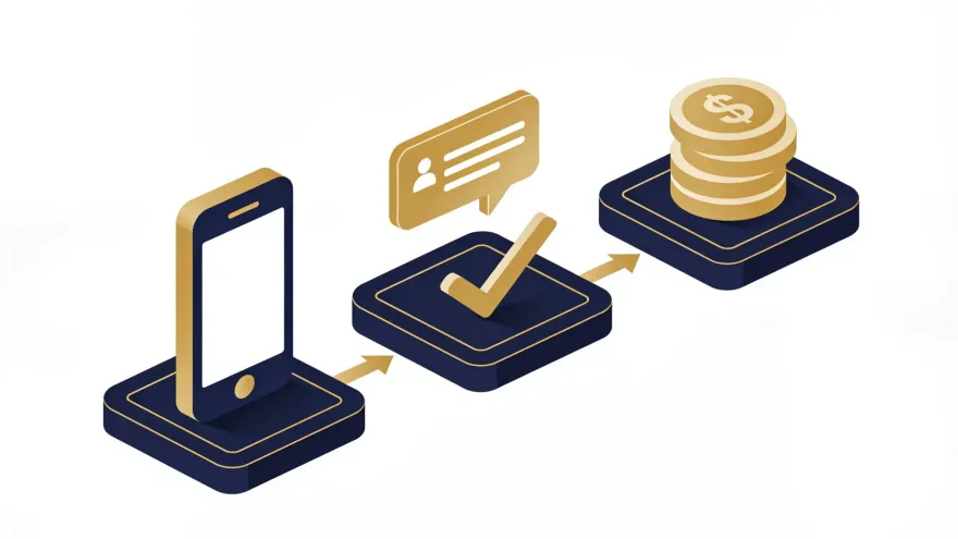 Pay by phone casino deposit flow icon sequence