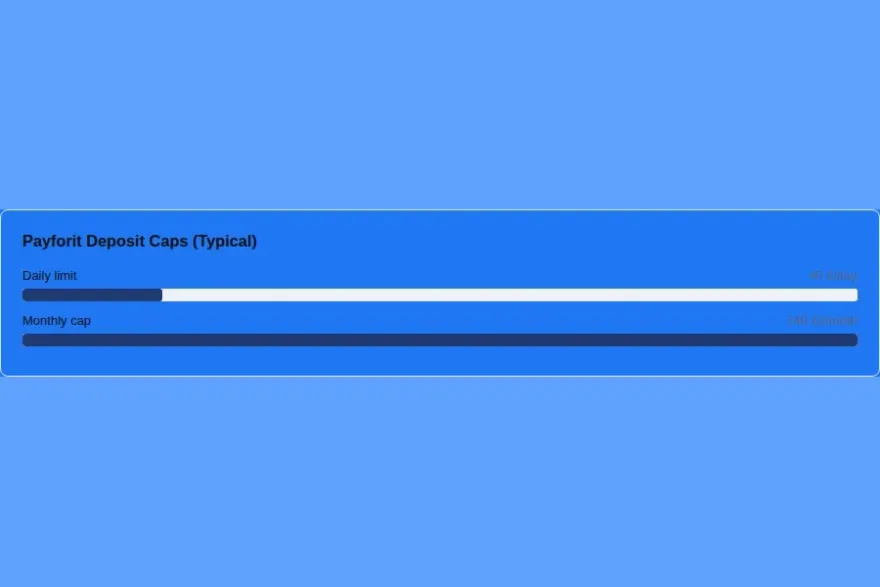 Payforit deposit limits infographic, daily and monthly caps