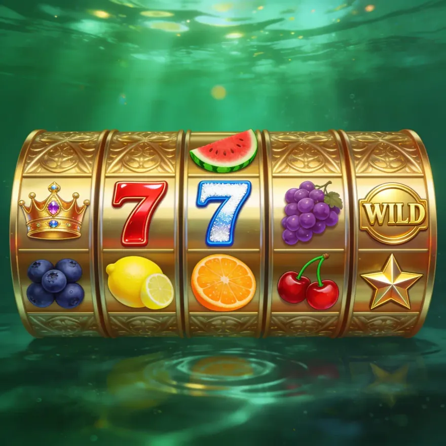 Big Bonus slot reels with golden Wild symbol and fruit icons