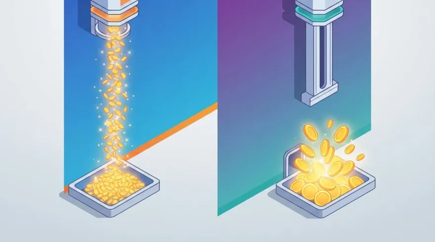 illustration contrasting frequent small payouts with one rare large payout