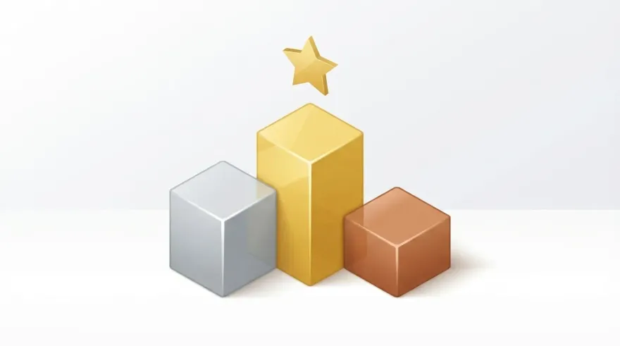 three-tier podium illustration representing a ranked list of top slots