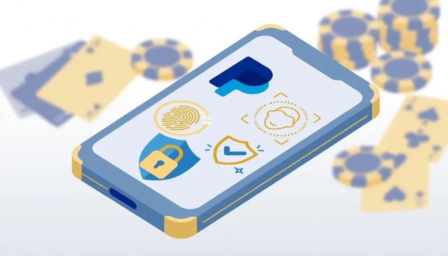 Mobile phone confirming a PayPal payment with fingerprint or Face ID
