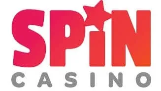 Spin Casino logo in pink and orange gradient lettering
