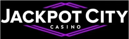 Jackpot City Casino logo with purple diamond outline design