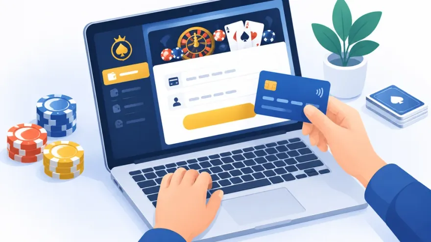 Entering a prepaid card number into an online casino cashier deposit form