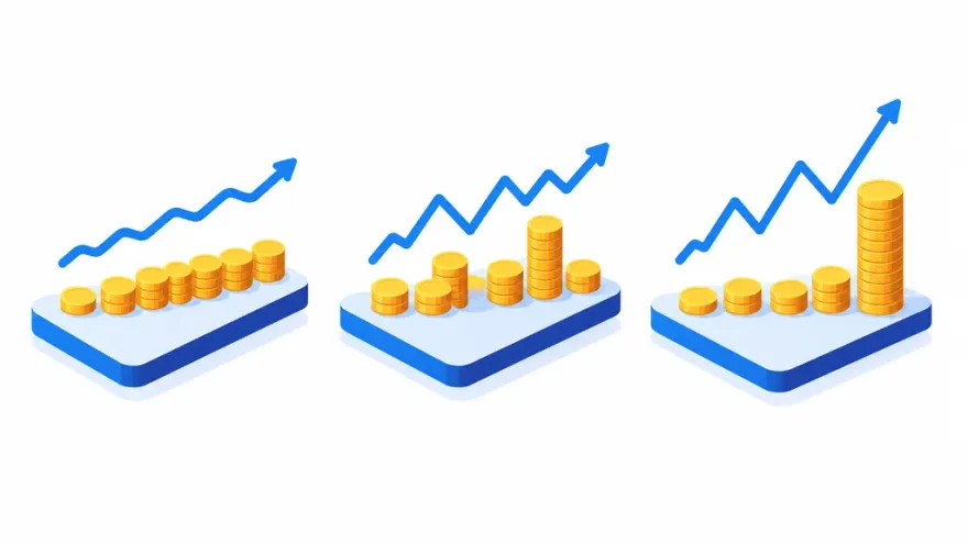 Isometric chart comparing low medium high volatility in online slots real money