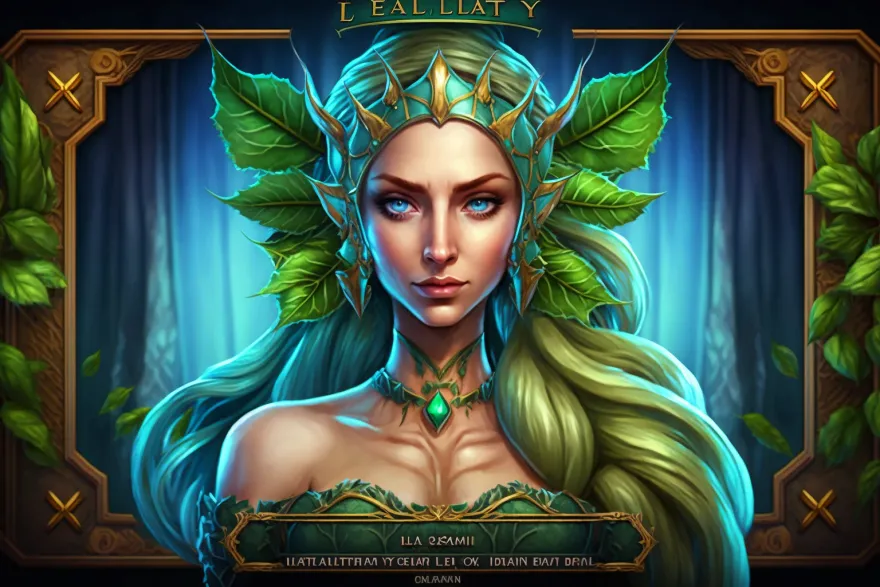 Stylised fantasy character cover art for the Crazy Tooth Studio Lady Earth slot