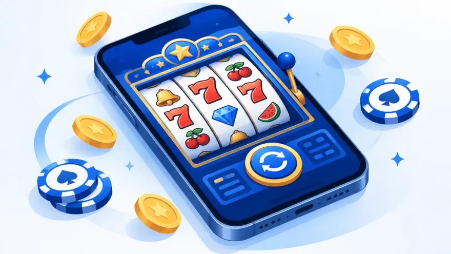 Illustration of a mobile slot game interface, representative of licensed German online casinos