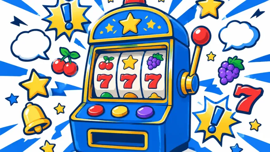 Cartoon-themed online slot machine with colorful reel symbols