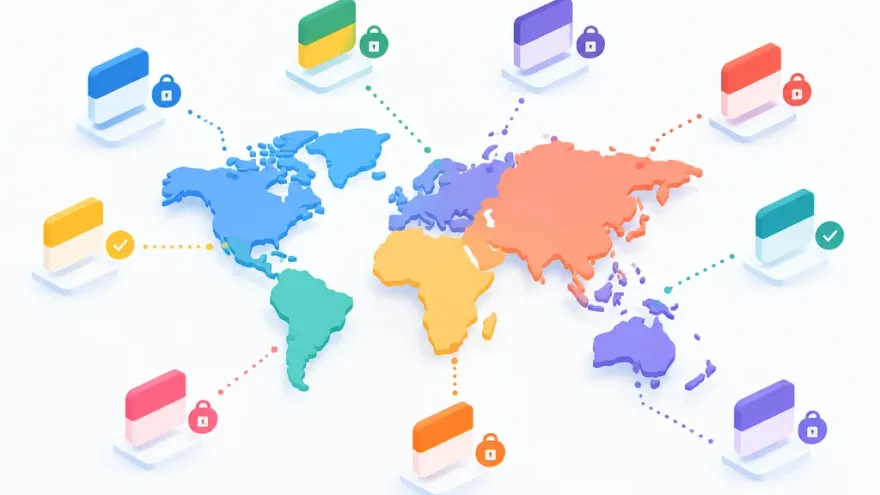 Illustrated world map showing different countries each with their own separate self-exclusion registry
