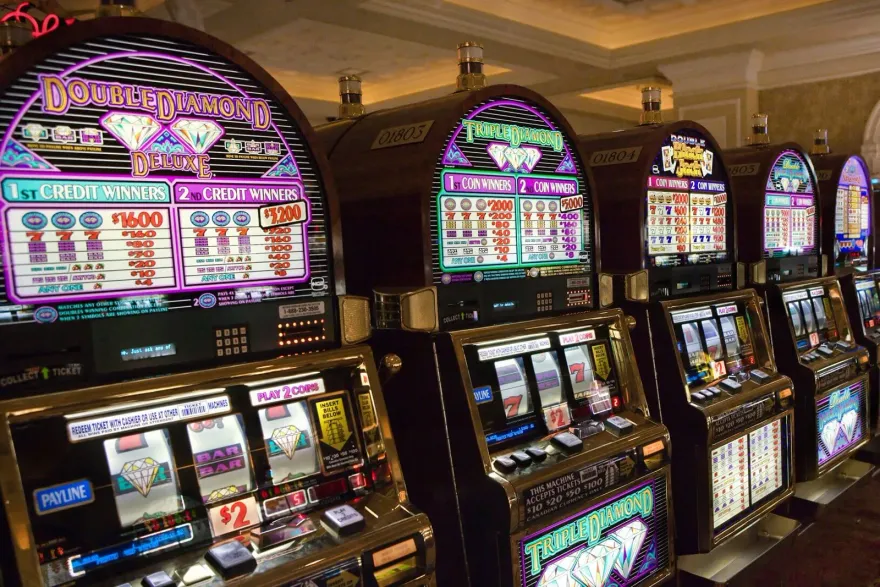 Rows of classic slot machines on the gaming floor at Fallsview Casino Resort