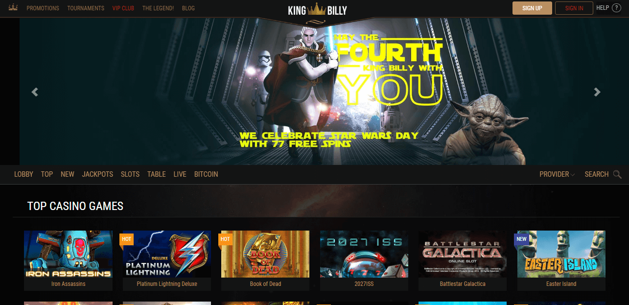 king billy casino online