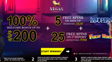 Vegas Paradise free spins offer