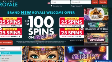 spins royale casino bonus