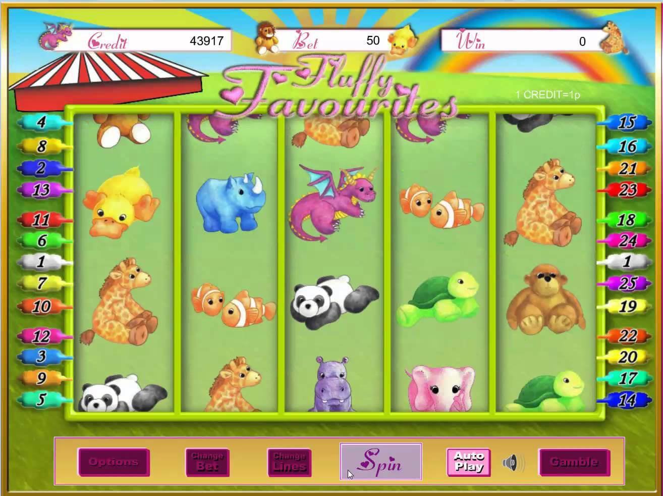 Fluffy favourites slots games