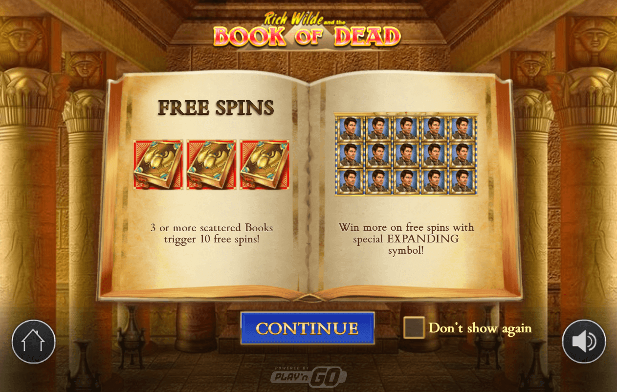 No deposit free spins book of the dead