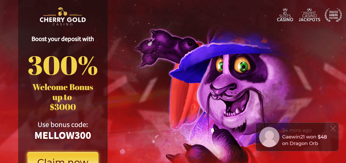 cherry gold casino free spins 2021