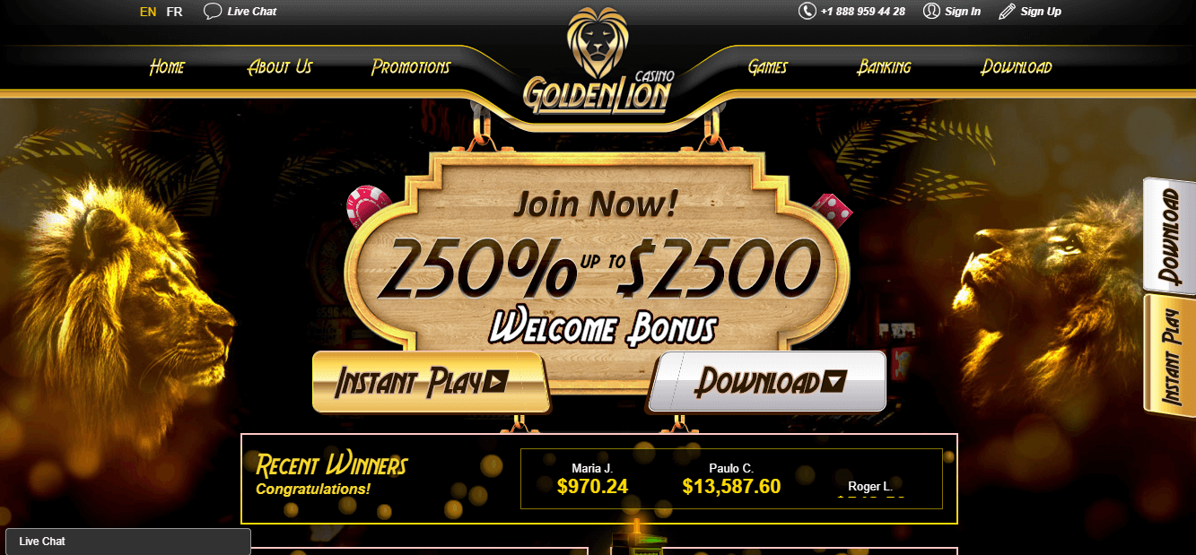 Golden Lion Casino Review 2024 Play with Bonus and Free Spins!