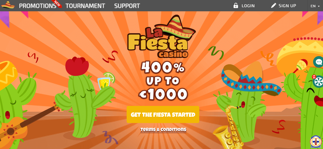 бонусы La Fiesta Casino 50 руб