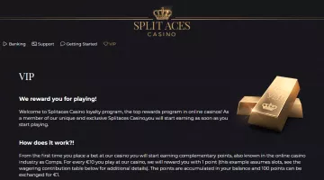 Split Aces casino vip loyalty program