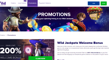 Wild Jackpots Casino promotions