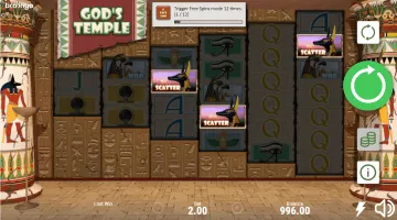 Gods Temple slot free spins