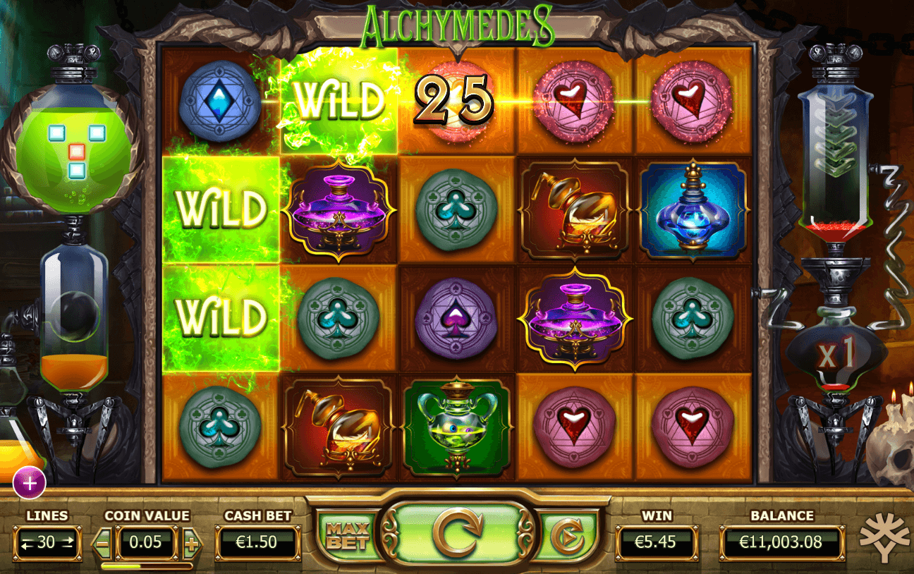 Alchymedes slot from Yggdrasil Gaming is based on the mythological art of mutating metals, not the acient art of downing lots of alcohol and becoming what is known as an 'Alchy'.At first glance the game reminded me immediately of the Dr.Watt's Up slot.4/4.Ahmetli