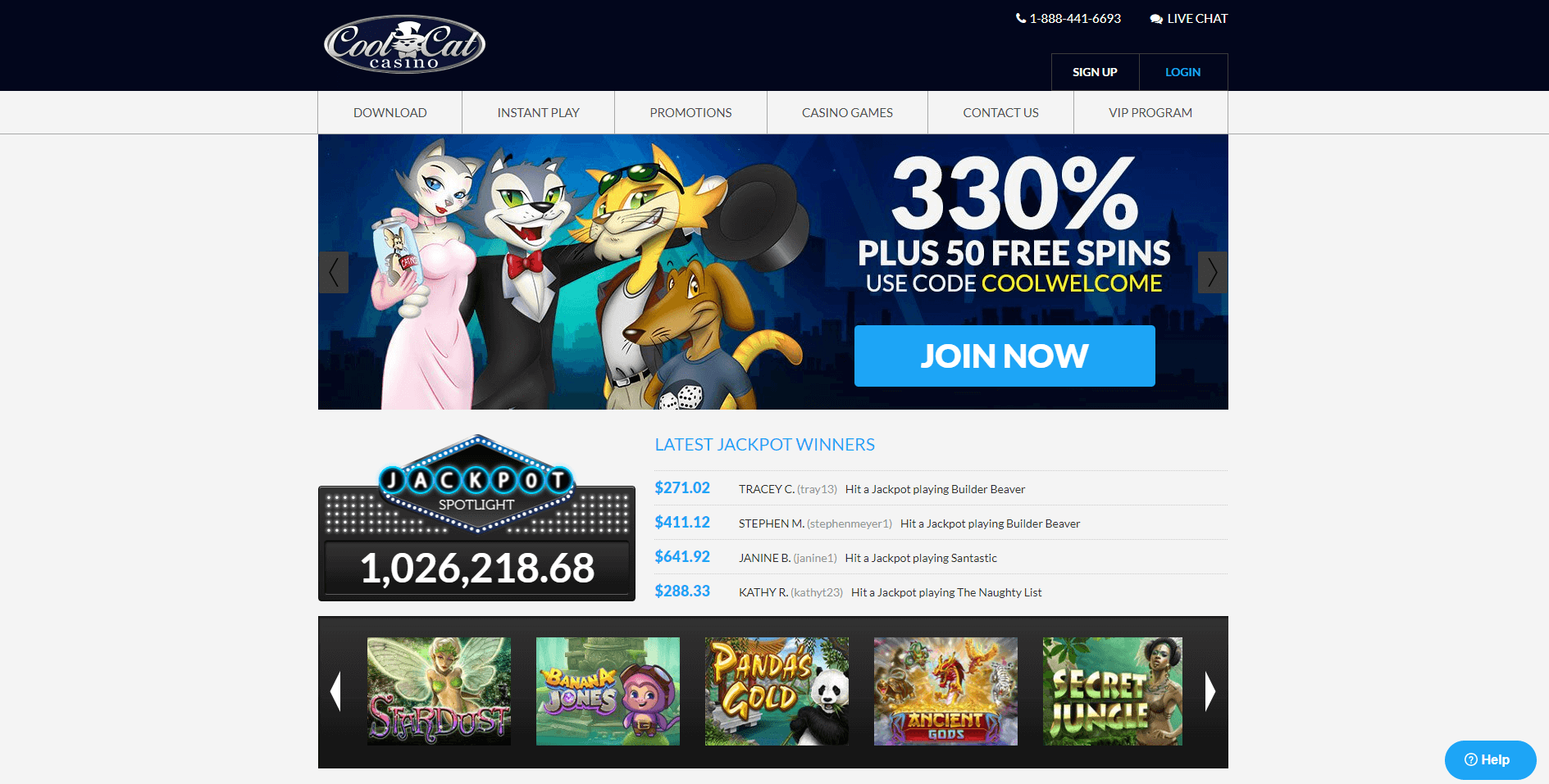 cool cat no deposit free spins