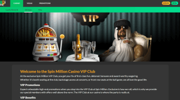 Spin Million casino vip program loyalty rewards