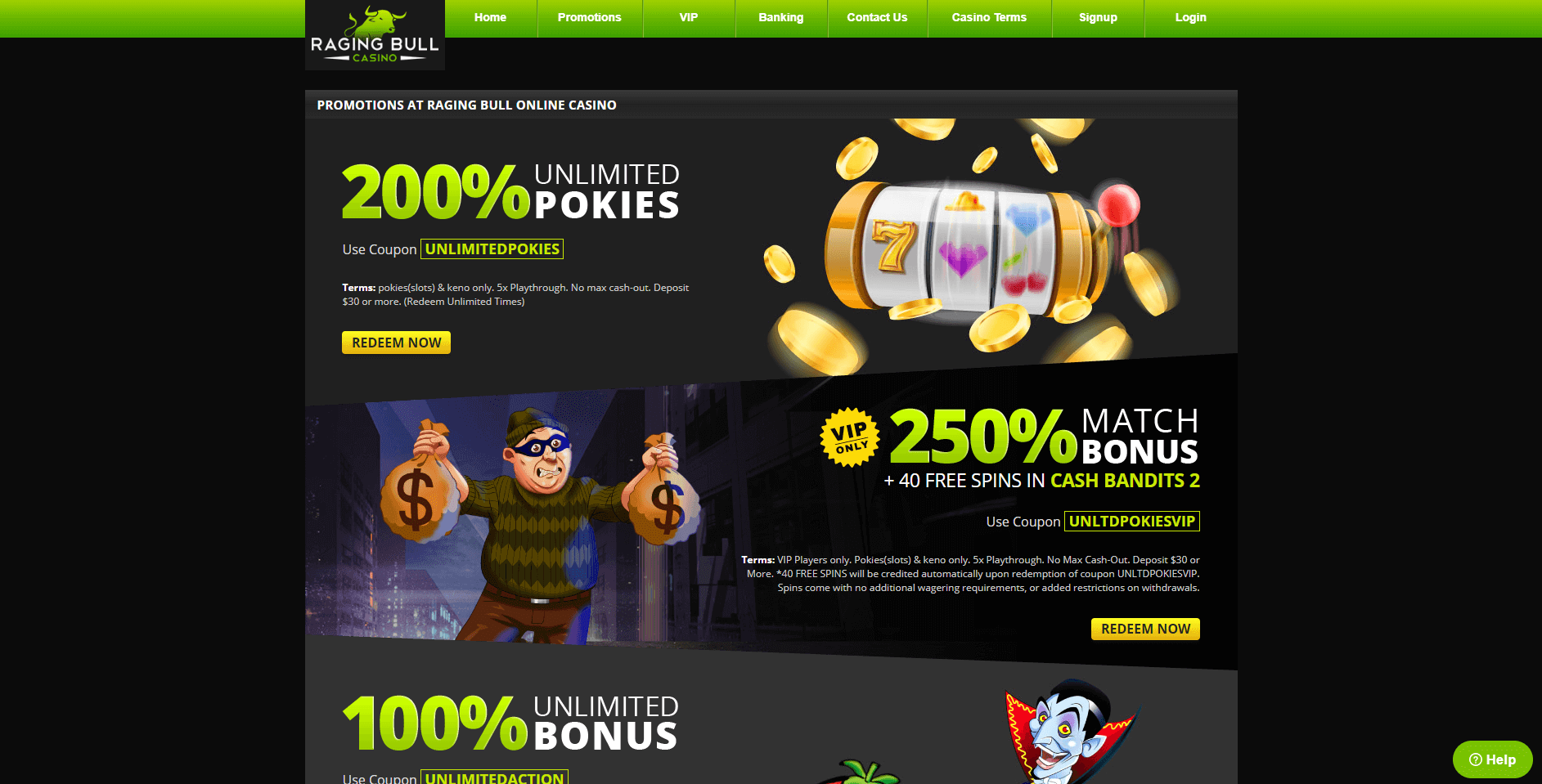 raging bull casino deposit bonus codes