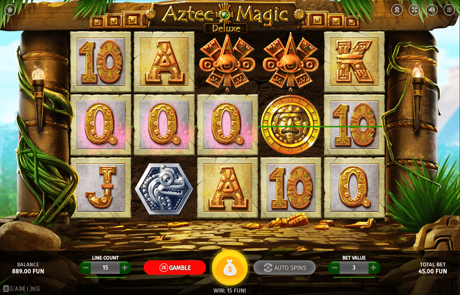 Aztec Magic Deluxe slot Play with 100 Free Bonus