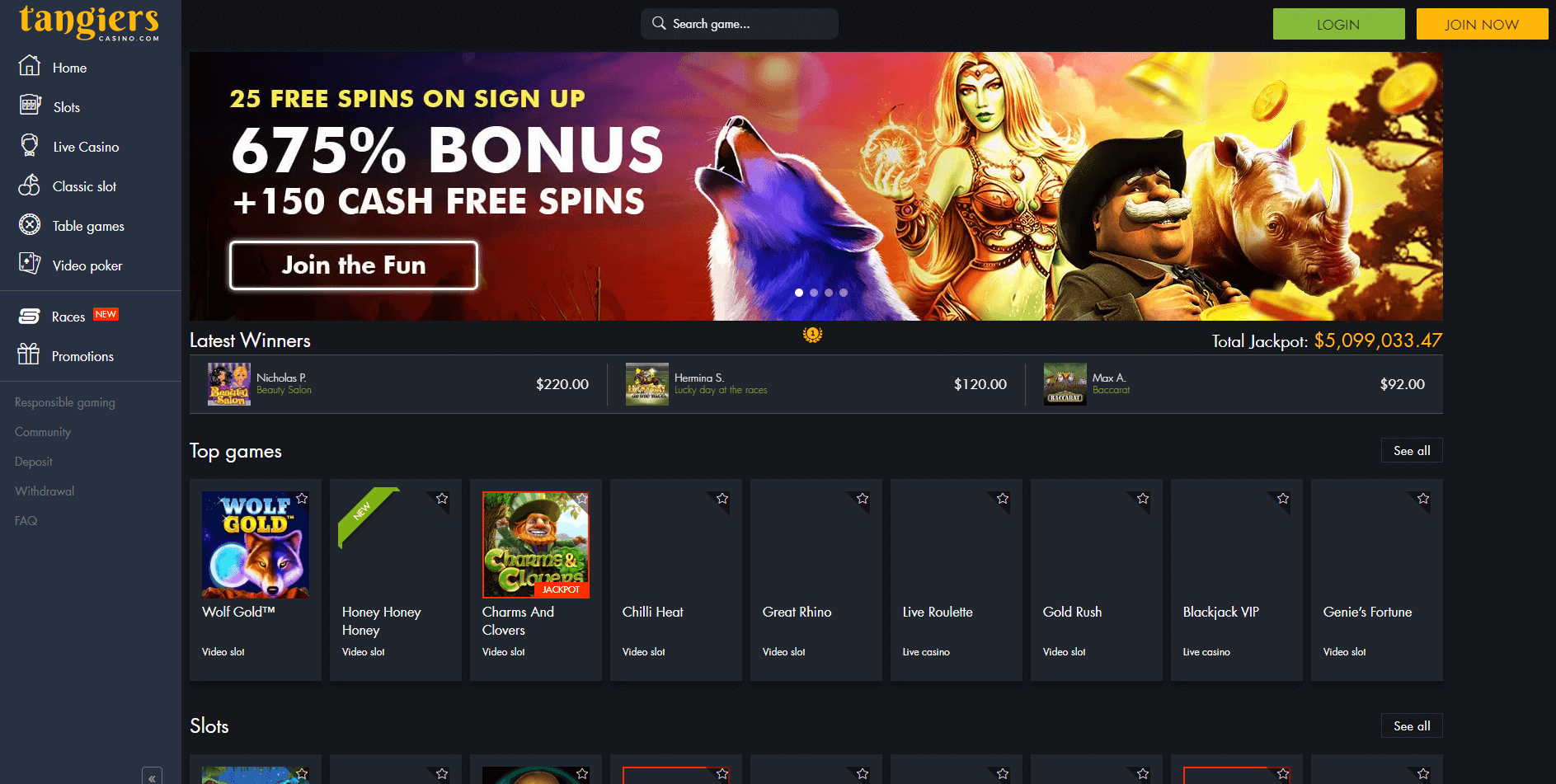 Tangiers Casino 100 Free Chip No Deposit Bonus