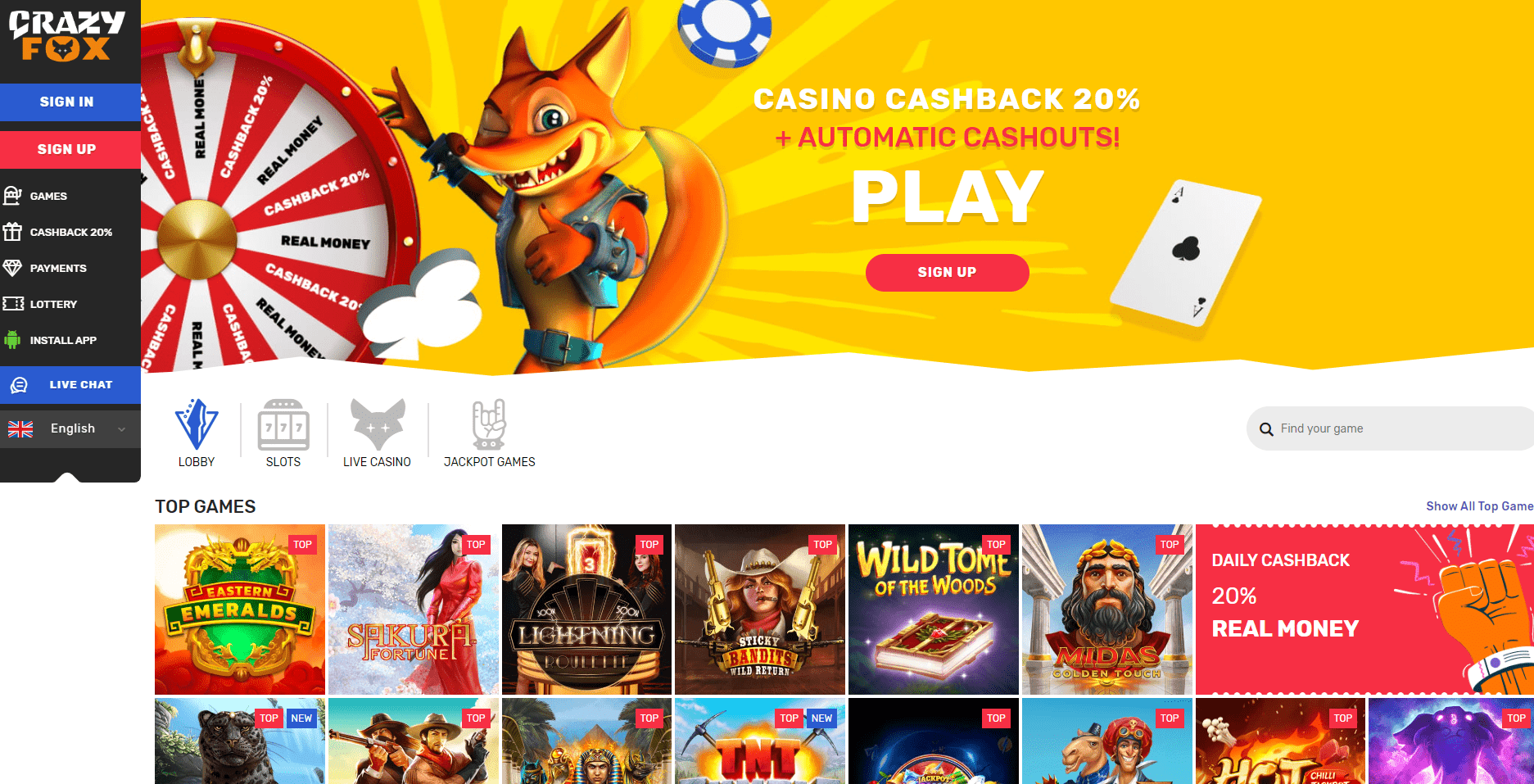 crazy luck casino free spins