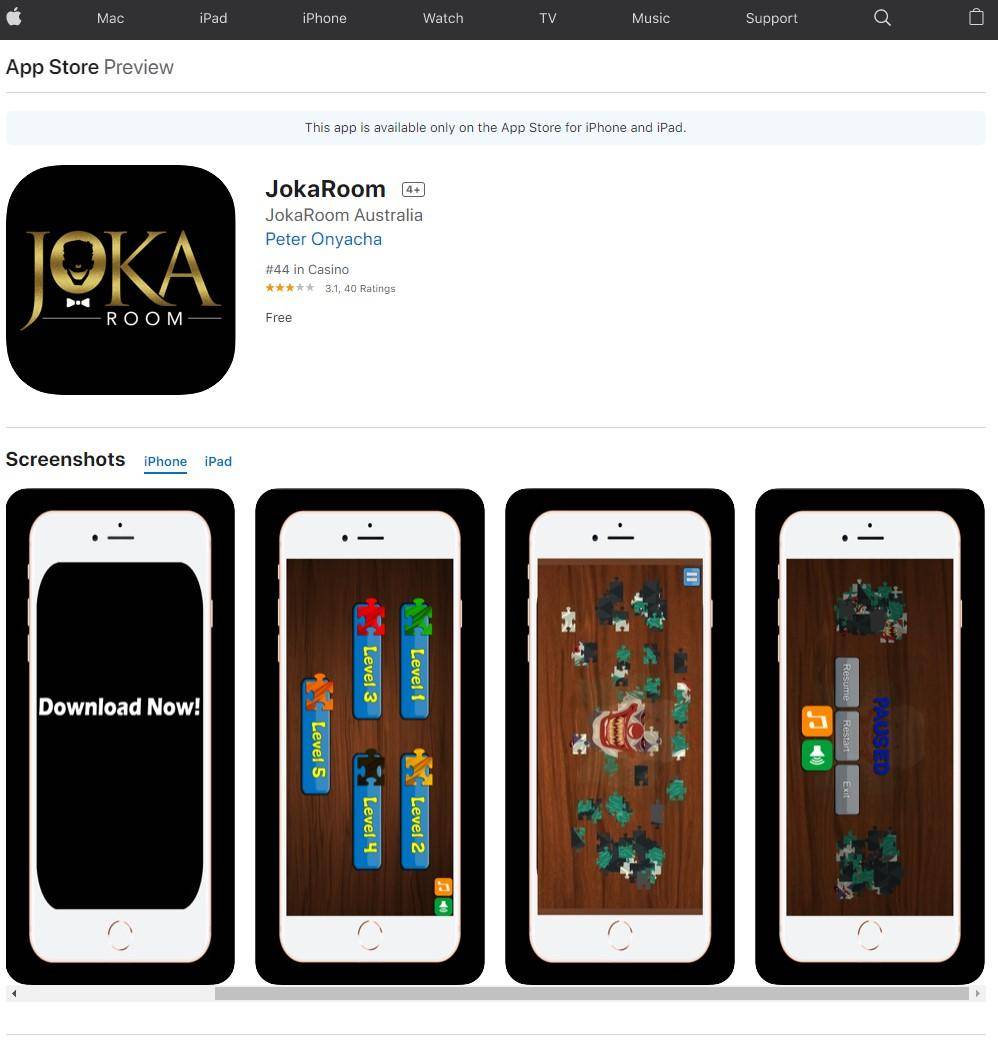 Jokaroom Casino Iphone & Ipad App