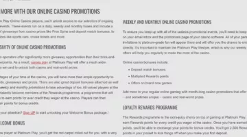 Platinum Play Casino Promotions