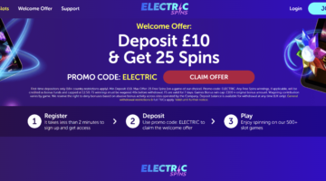 Electric Spins Casino Welcome Bonus