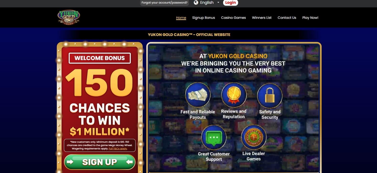 Yukon Casino Banner