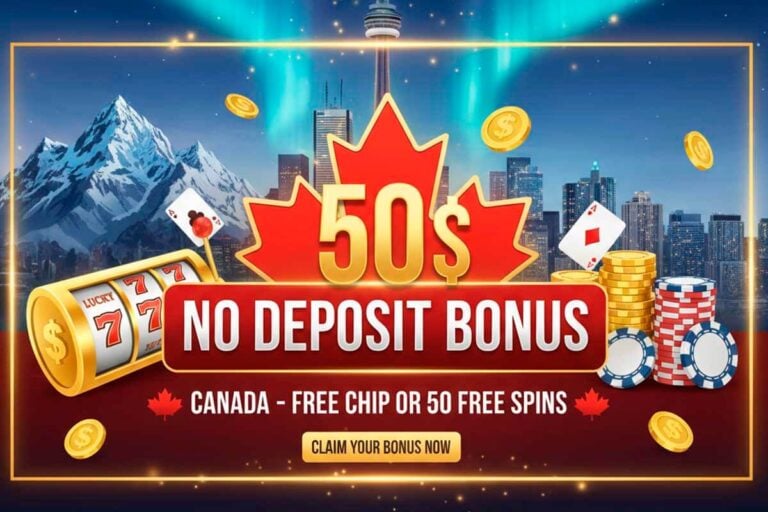 50$ No Deposit Bonus in Canada – Free Chip or 50 Free Spins