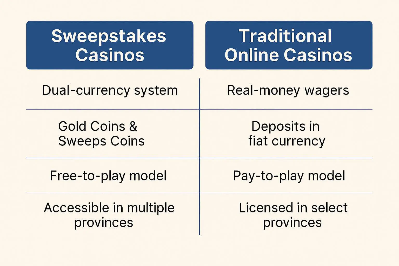 Key Characteristics of Sweepstakes Casinos