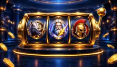 WMS slot machine reel with rhino, Zeus and gladiator symbols
